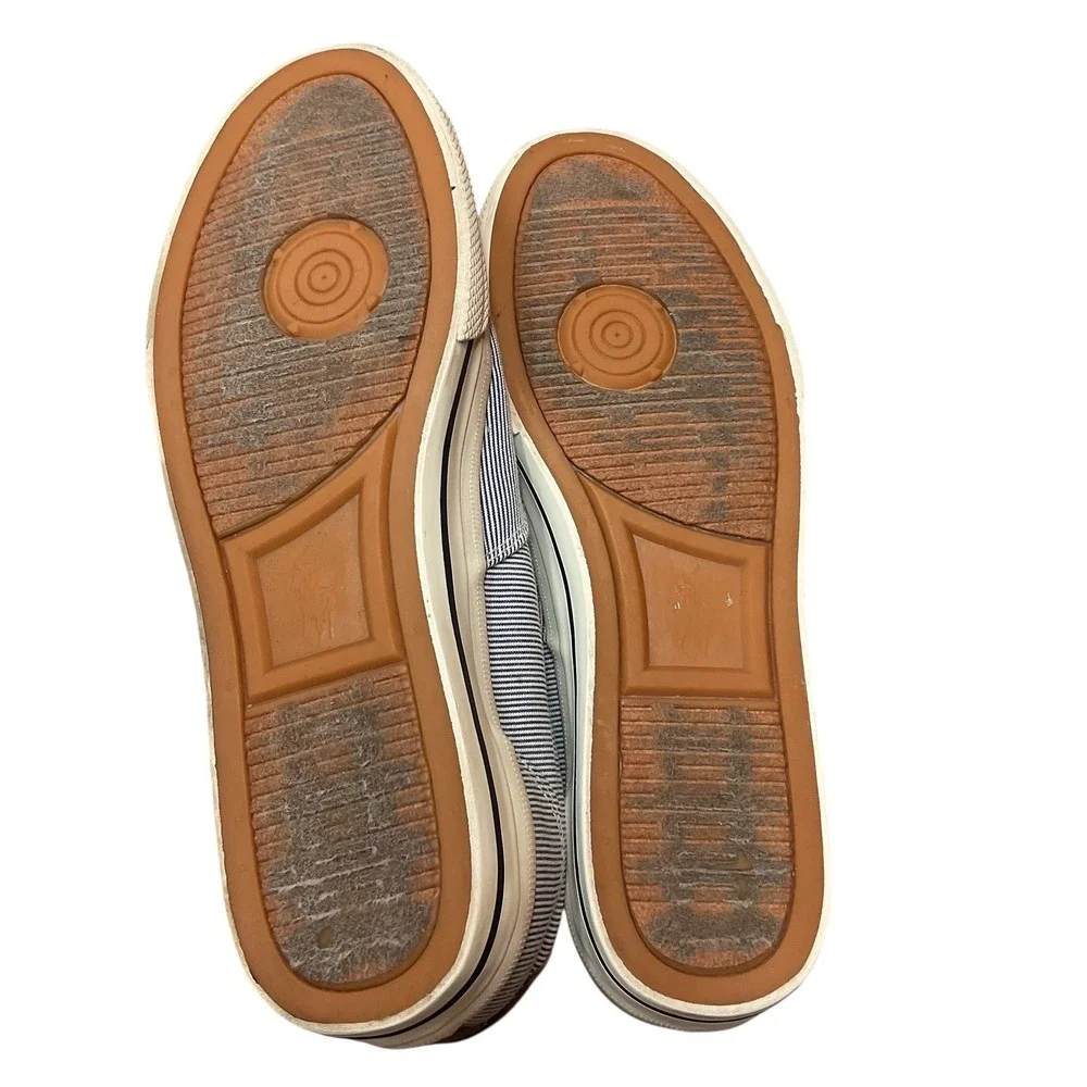 Polo Ralph Lauren Vaughn Pinstripes Blue White Boat Shoes‎ Sneakers Size 9D